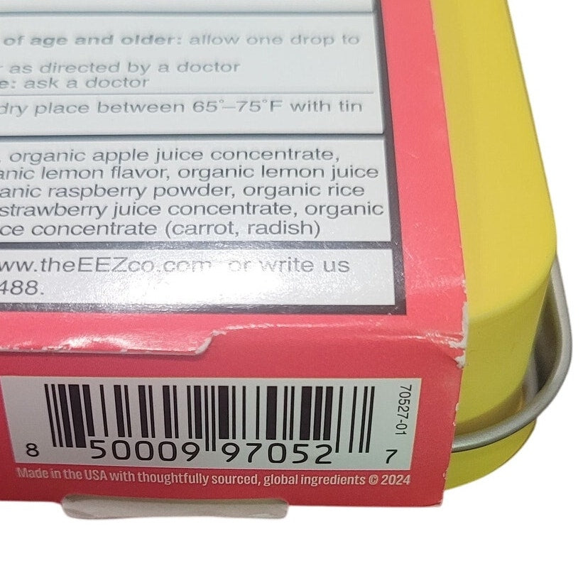 Eez Co. Sootheez Organic Throat Soothing Drops – Strawberry Lemonade – 14ct – Clean Label Certified