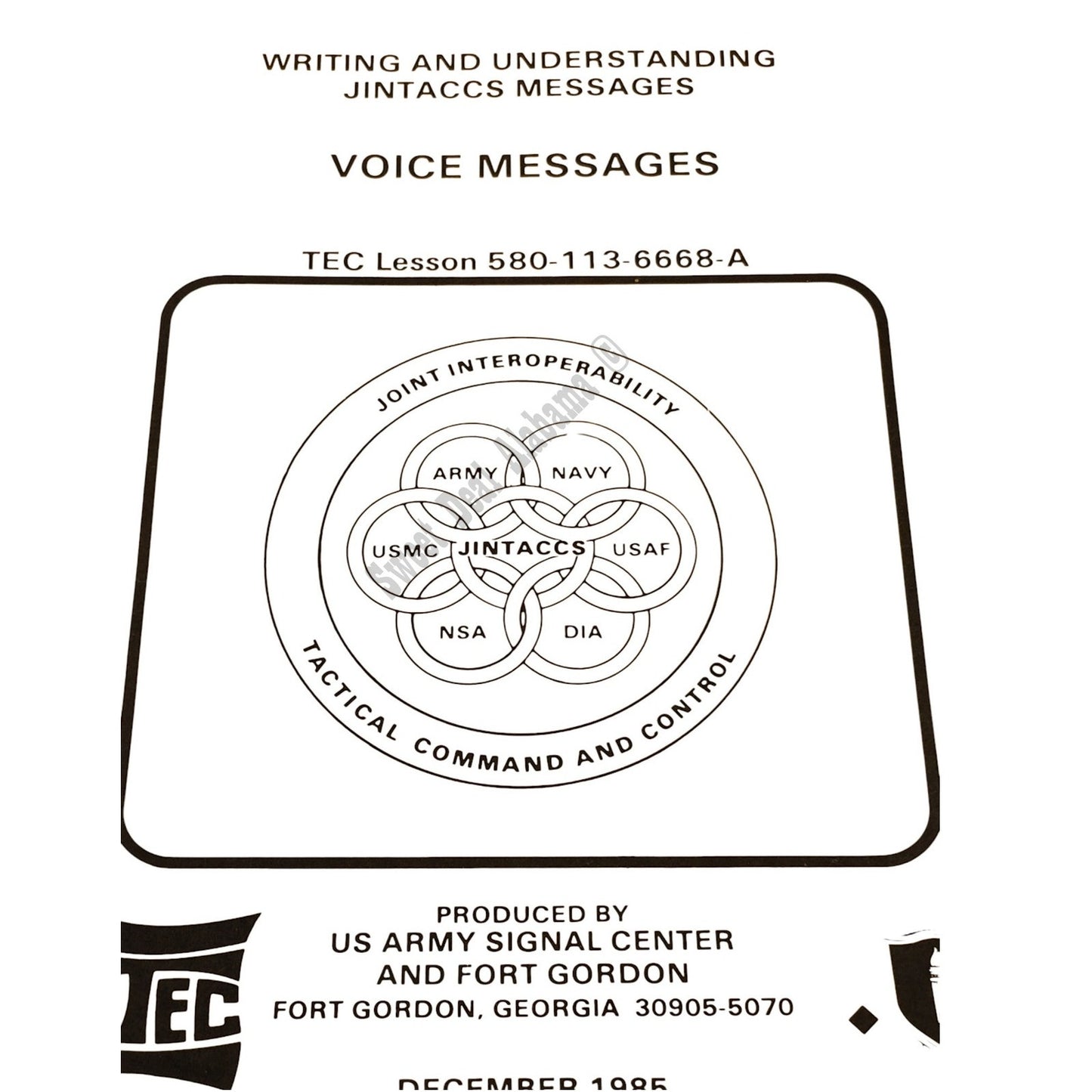 1985 Joint Interoperability Tactical Command and Control: Voice Messages