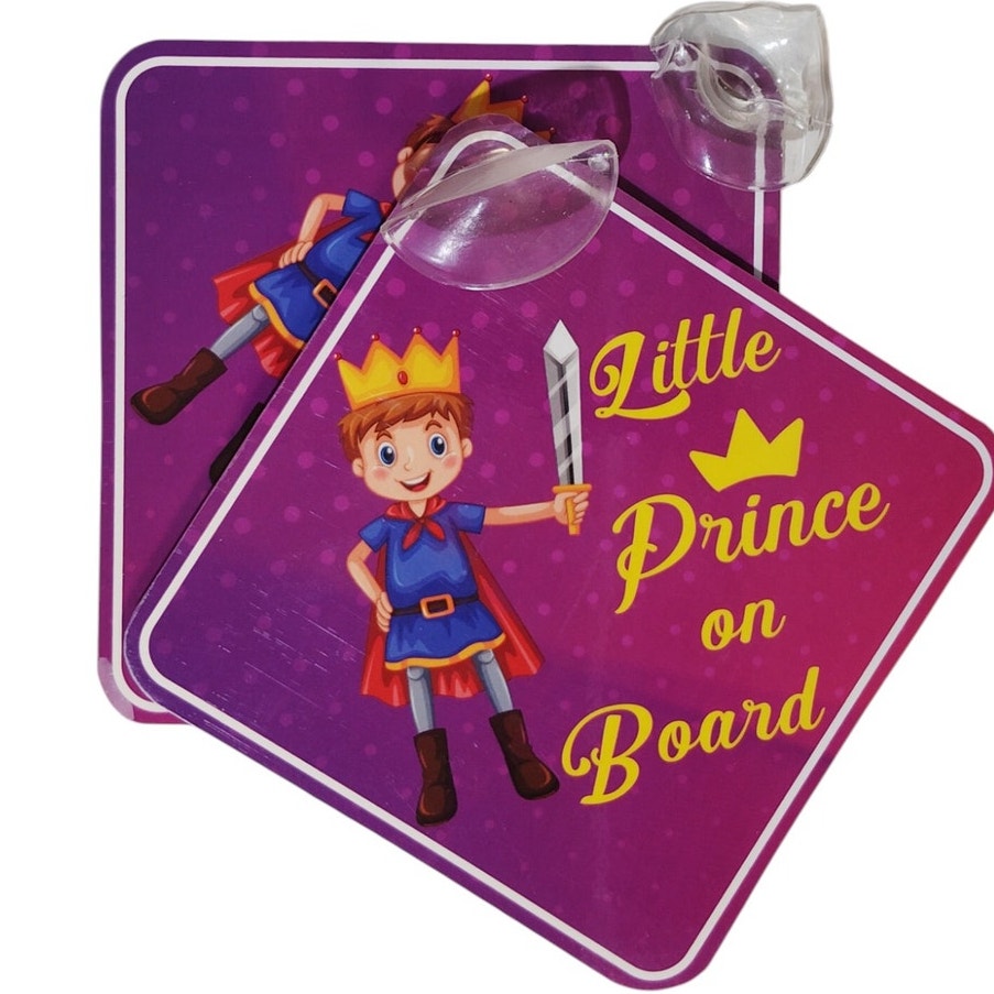 2-PK - Little Prince on Board Window Sign – 7.5" – Suction Cup Vehicle Hangers