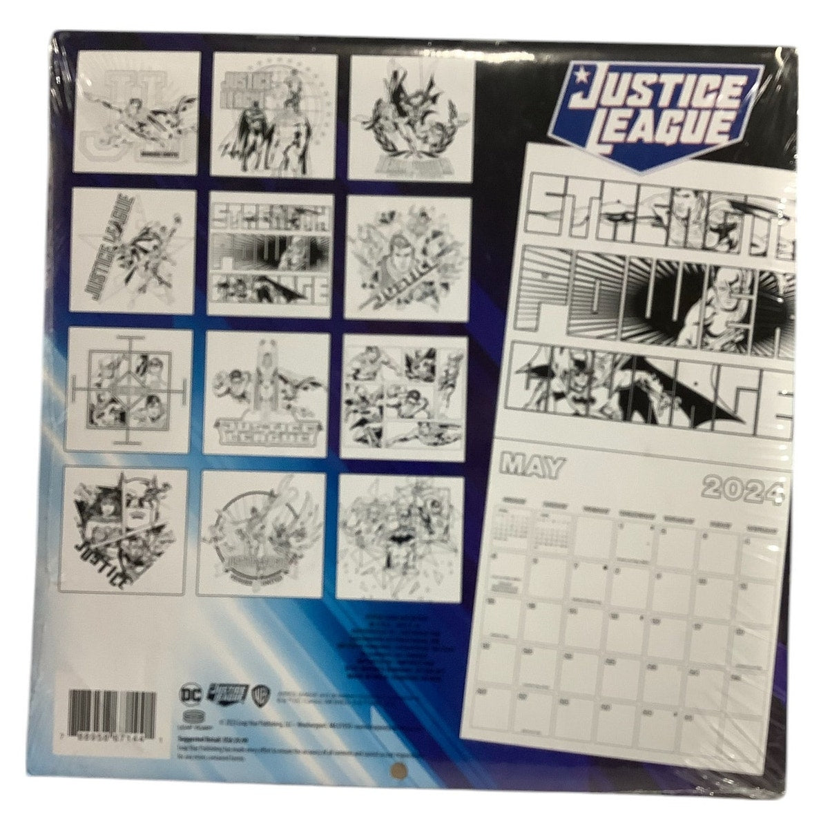 Justice League Coloring Wall Calendar, 2024 16-Month Collector's New Sealed
