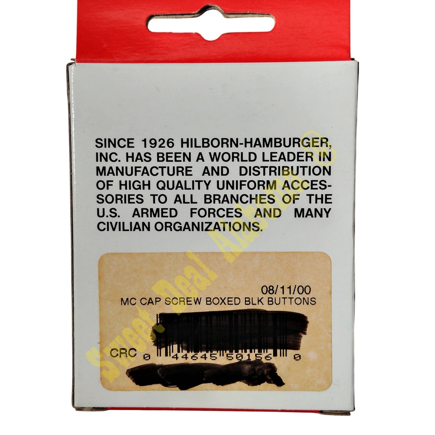 Vintage Hilborn Hamburger 2-PK USMC Cap Screw-On Buttons, 5/8"D, Matte Black