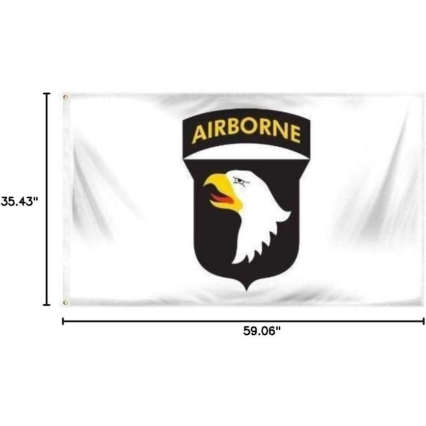 Airborne White 101st Flag 3'x5' Army House Banner Grommets, Fade Resistant