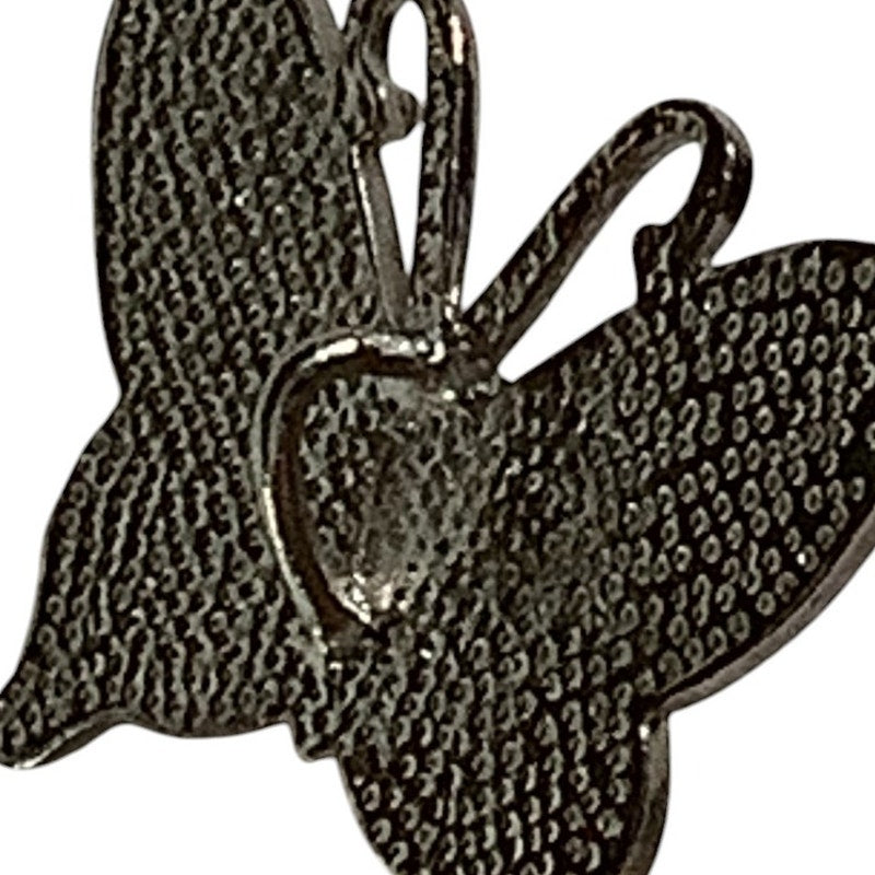 Enamel Brown Stoned, Silver Toned Frame Pendant 1.5"W x 1.25"H