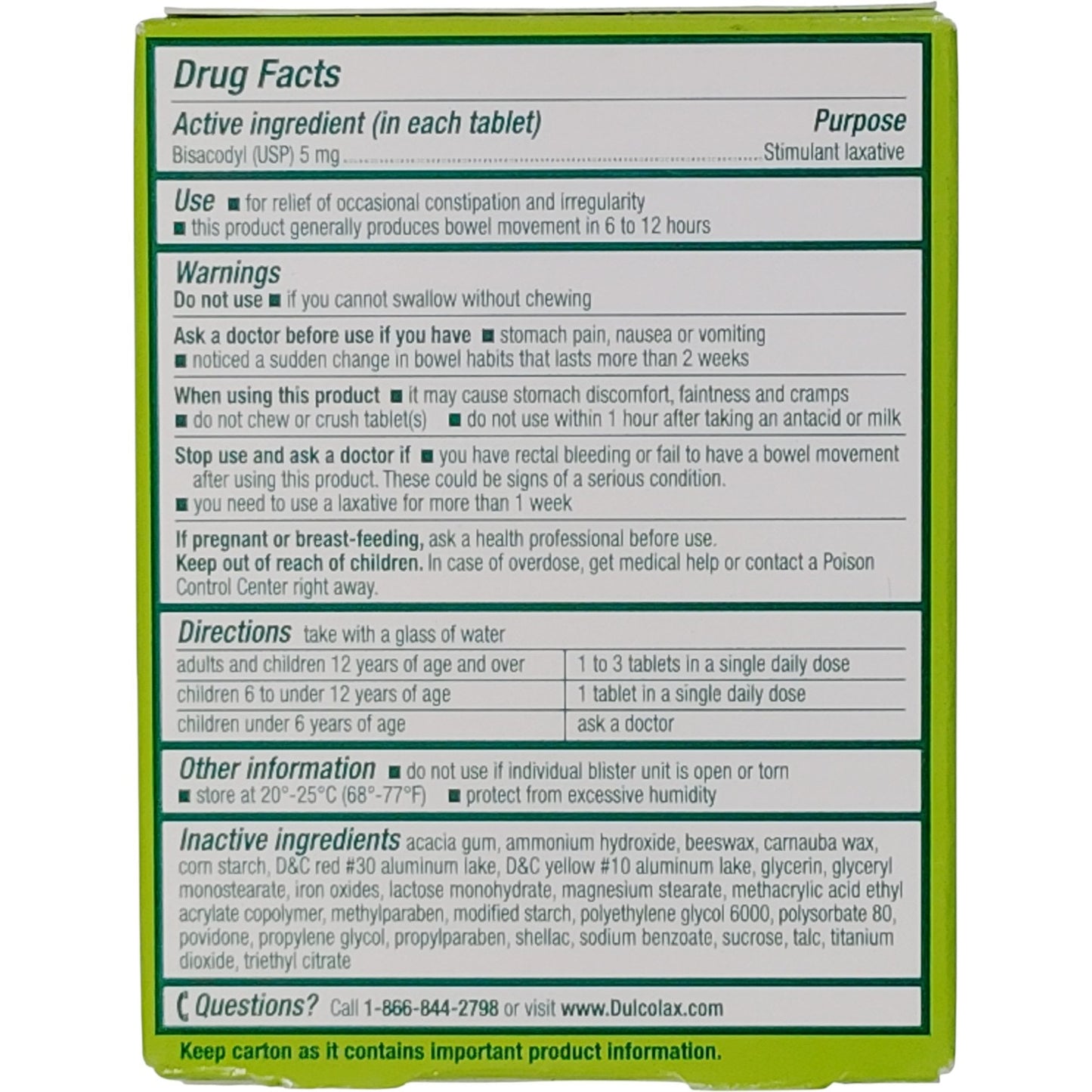 Dulcolax Laxative – 25 Comfort Coated Tablets – Overnight Relief – Exp. 11/2026