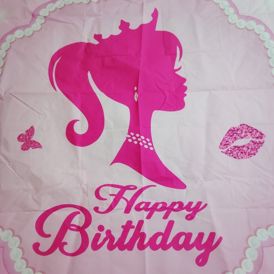 Pink Pearl Princess Birthday Backdrop – 5x7 ft Girl’s Party Decoration with Crown & Sparkle Design