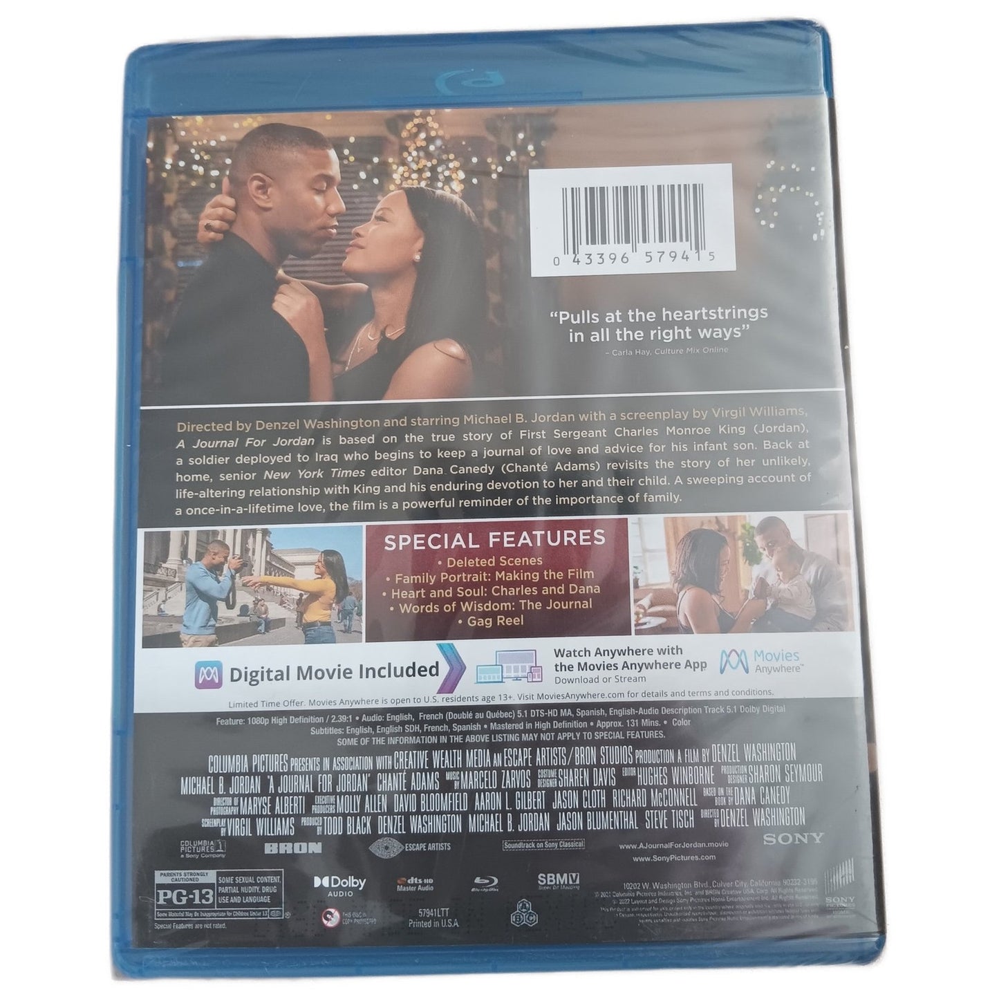 A Journal for Jordan - Blu-ray, 2021 Romantic Drama, Denzel Washington, NIP