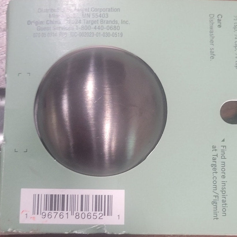 Figmint Measuring Spoons 6pc Stainless Steel Set Matte Black Dishwasher-Safe