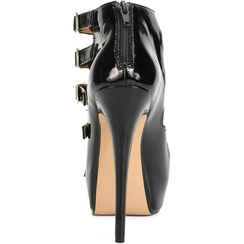 Size 10 Women / 8.5 Men, Sandals Platform Parallel Straps Stiletto High Heels