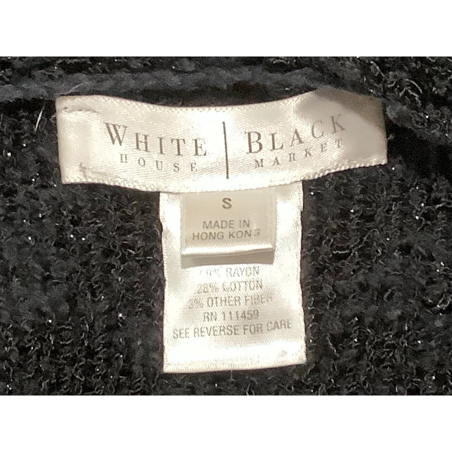 White House Black Market, Black Cardigan Shrug Sweater, Open Front, Black, Small