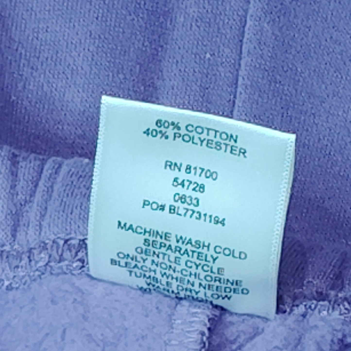 Blair Women's Lavender Lounge Pants L Cotton Blend Drawstring Waist Relaxed Fit