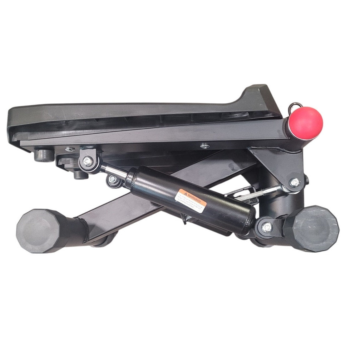 Stepper w/ Resistance Bands, Hydraulic Mini Stepper w/ LCD Monitor, Full Body Cardio Steppers