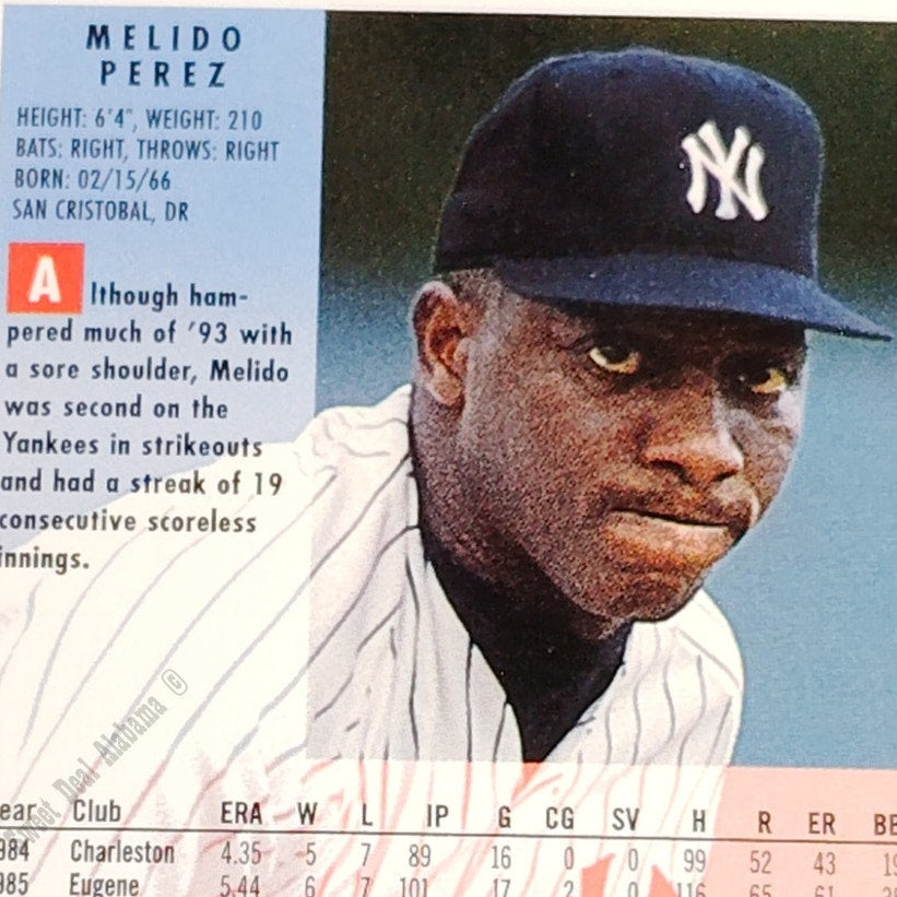 Melido Perez, New York Yankees, #245, 1994 Fleer Baseball Collector's Card
