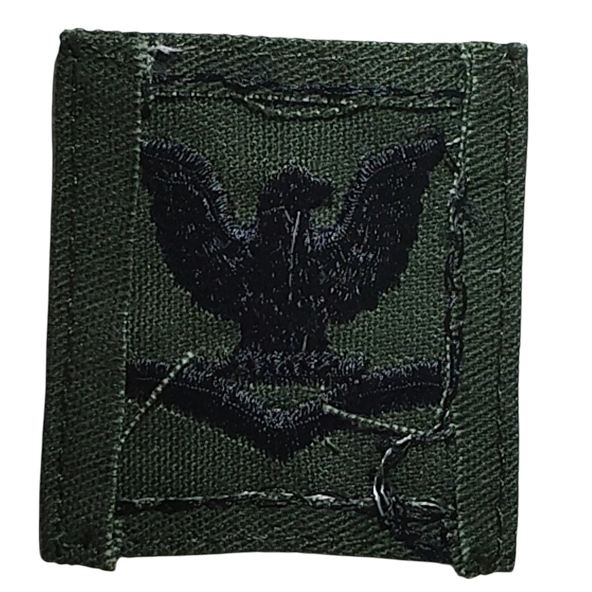 Pre-1989 USN Cap Device Subdued Embroidered E-4 ODG Sew-On 2"x1.75"