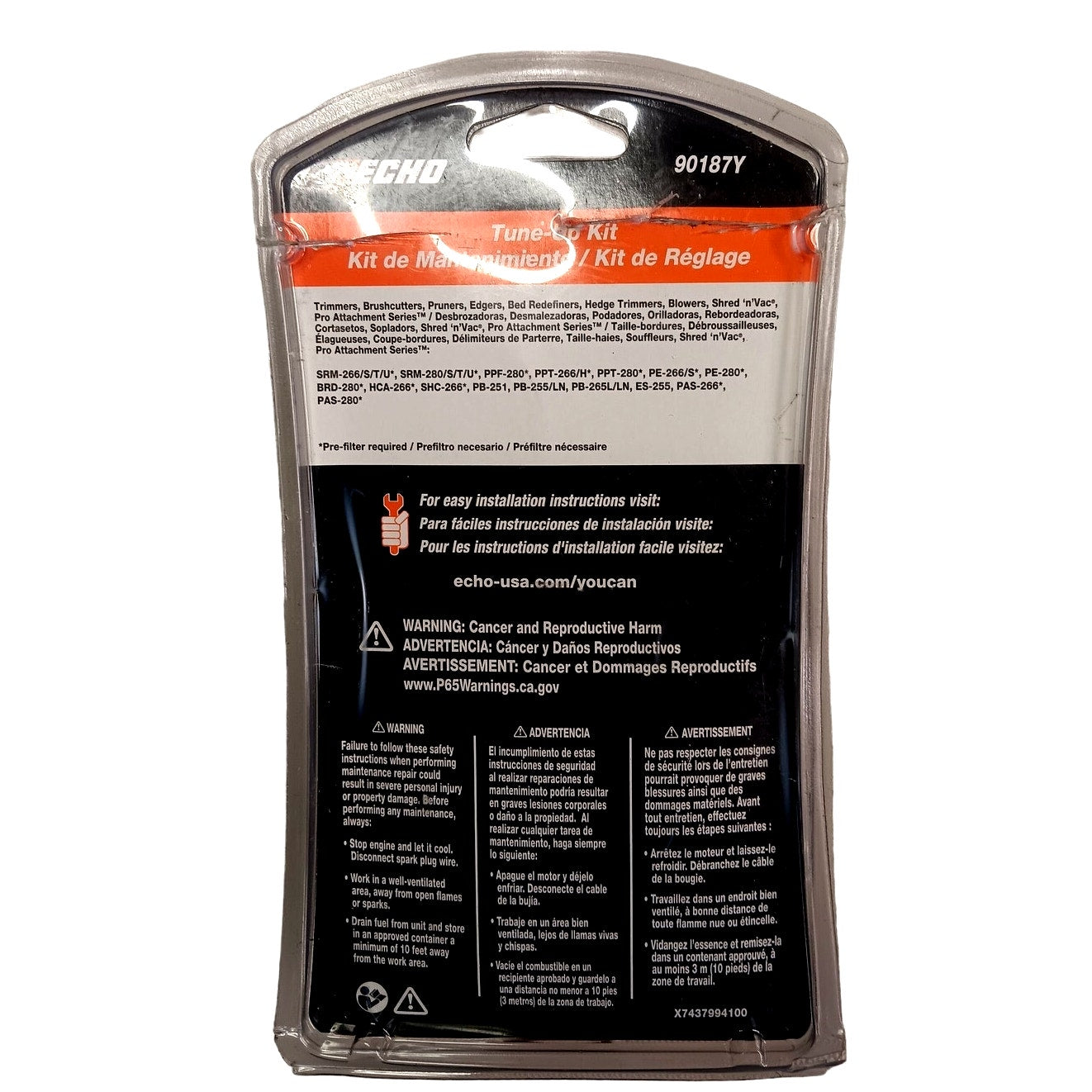 Echo Youcan Maintenance Kit For ES-255 PB-255 PB-265L PB-251 PB-255LN & PB-265LN