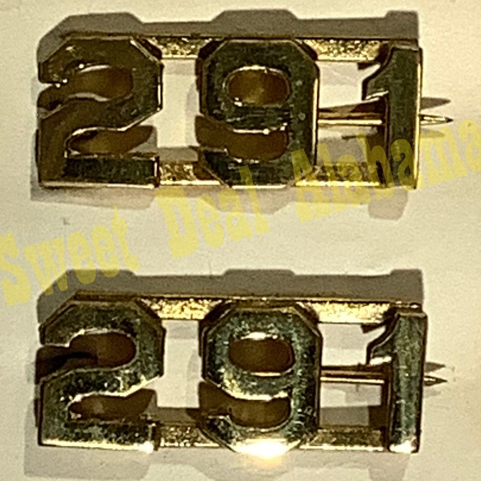 Early/Mid 1900s Brass C-Clasp "291" Collar Devices 3/8"H Hat / Lapel Pins Set