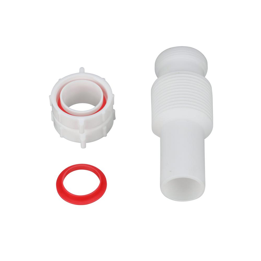 1-1/2" X 11-1/4" White Plastic Slip-Joint Sink Drain Tailpiece Extension Tube