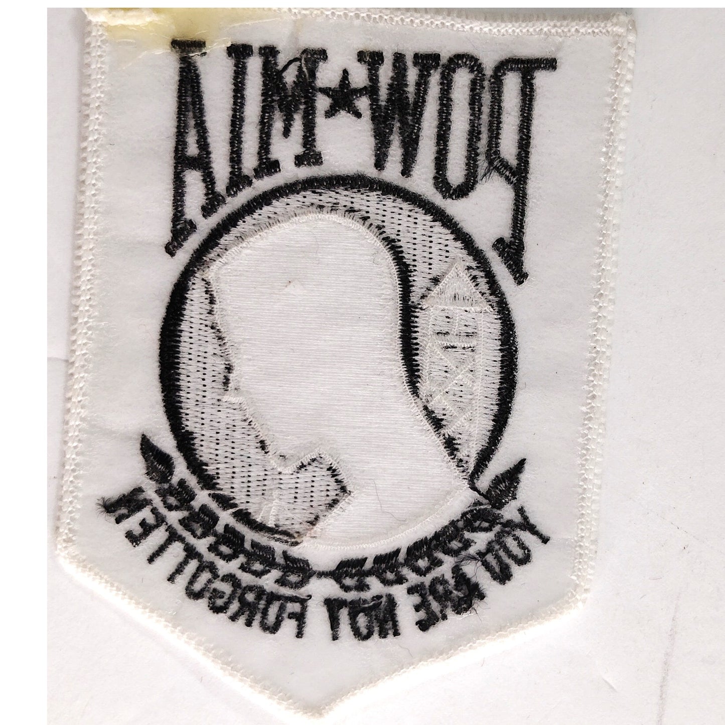 POW MIA Patch Novelty You Are Not Forgotten 4" × 3" Embroidered Iron‑On/Sew‑On