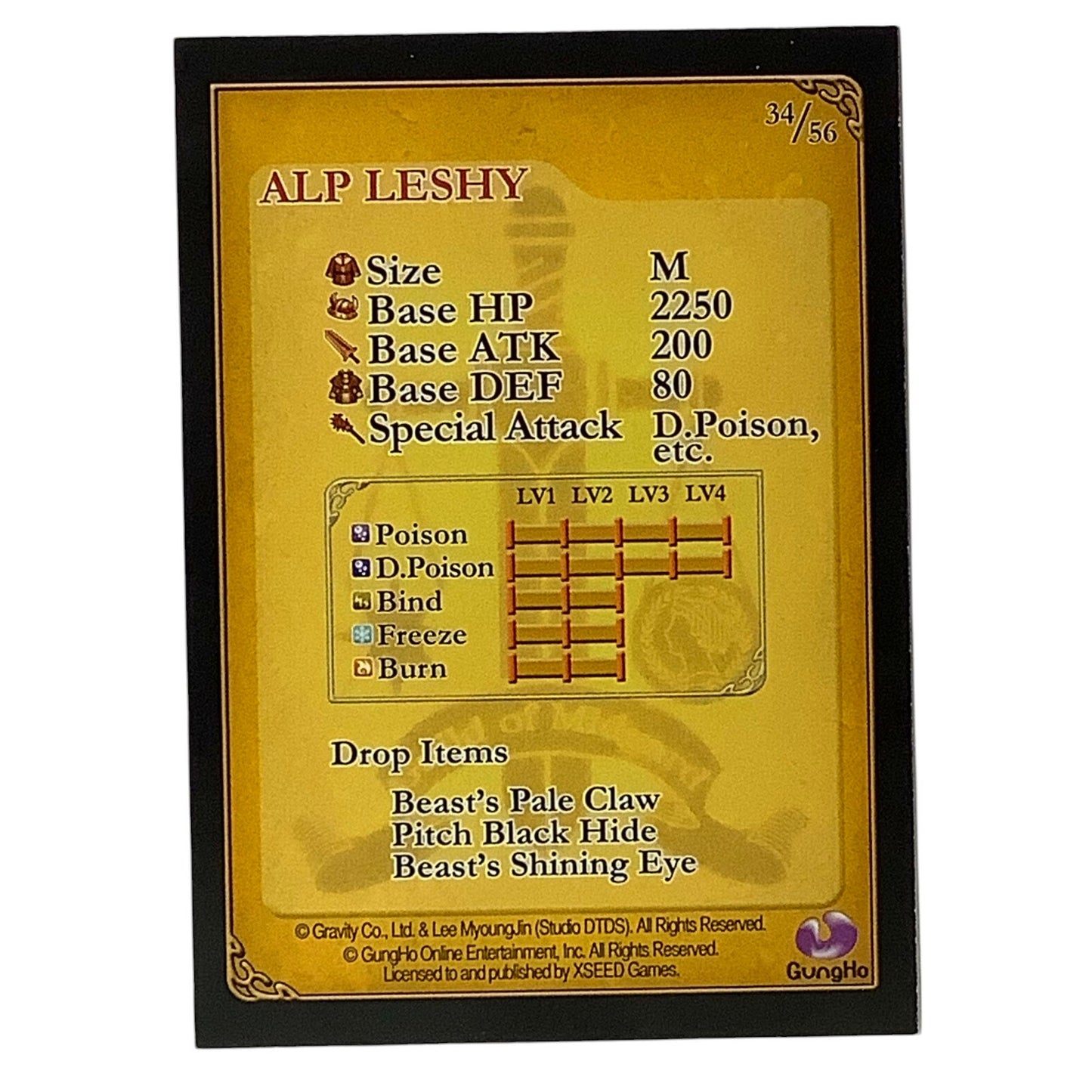 Ragnarok Odyssey Game Card 34/56, ALP LESHY, by XSeed Games