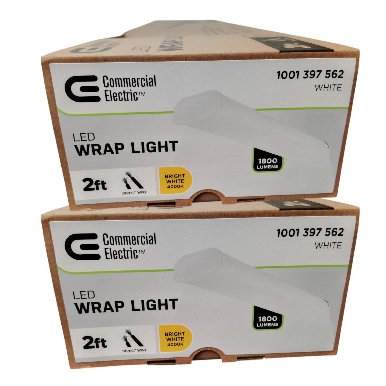 Commercial Electric 2-Pack 24 in. Integrated LED Wraparound Ceiling Light – 1800 Lumens
