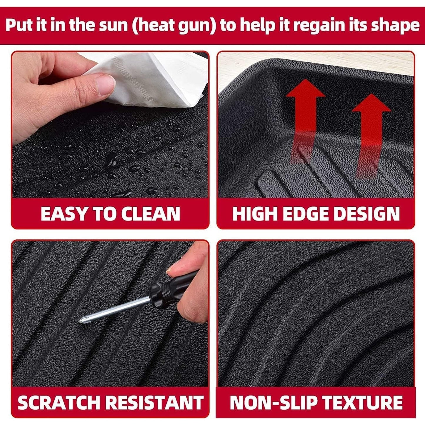 Floor Mats for Jeep Wagoneer 7-Seater (2022–2025) – All-Weather Liners + Cargo Mat Behind 3rd Row