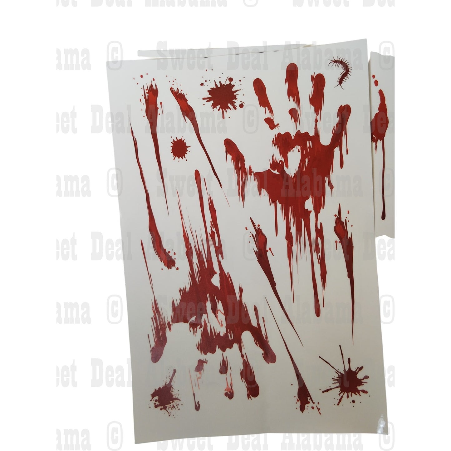 10 Pgs Bloody Handprint Footprint Clings – Halloween Window Party Decor