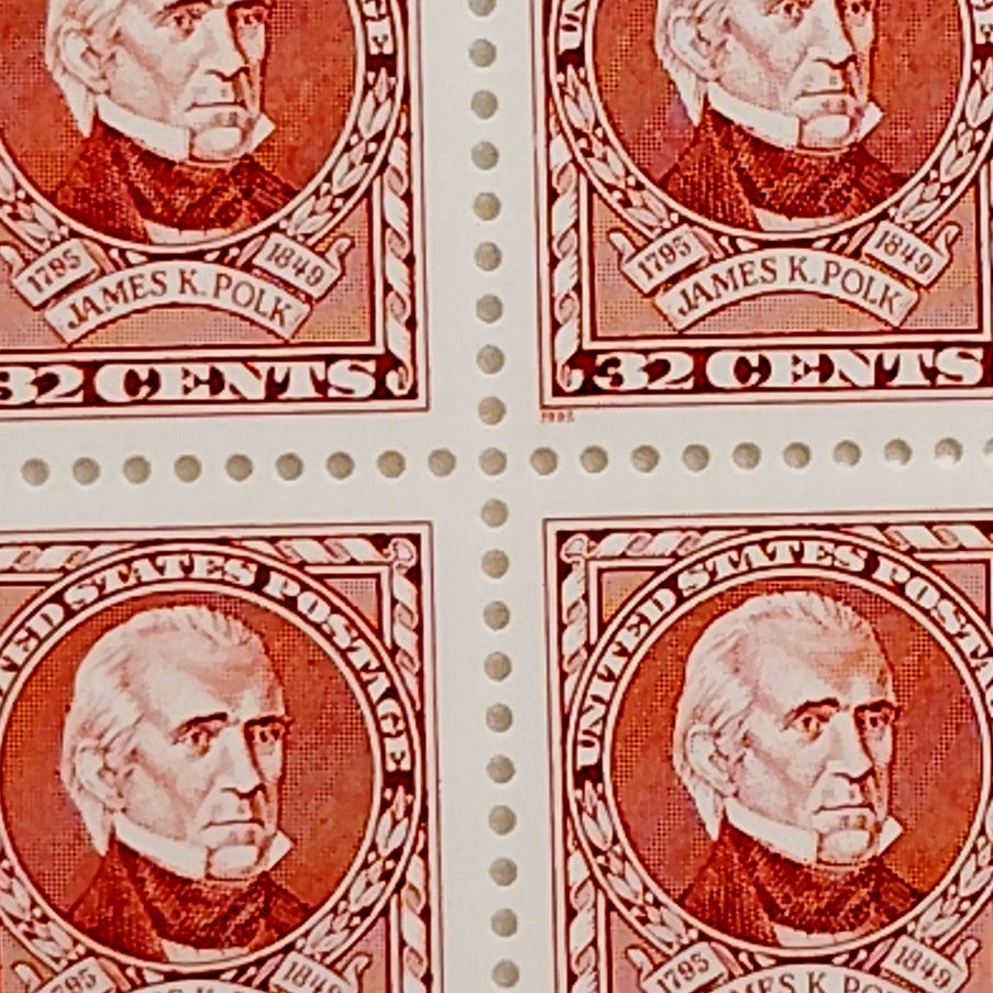 Block of 4 – 1995 USA 32¢ James K. Polk MNH Scott 2587 Plate Block