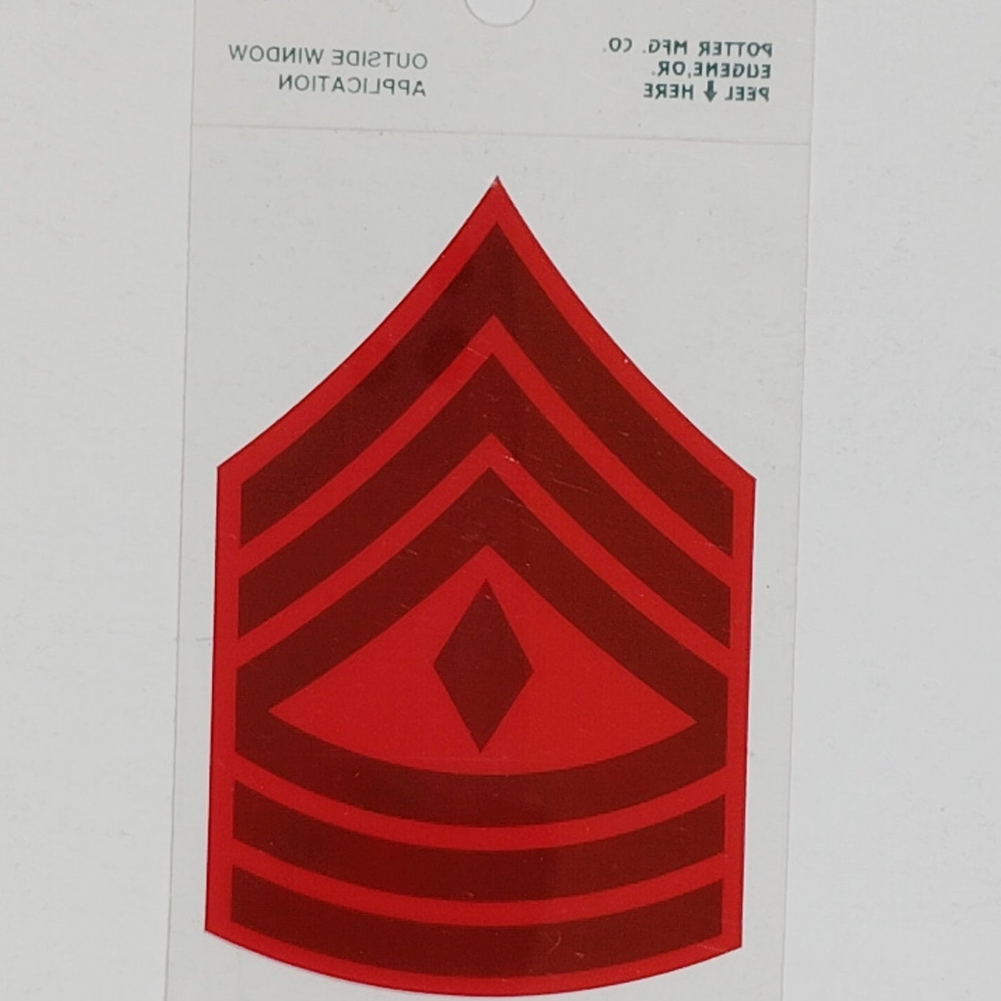 USMC First Sergeant (E-8) Subdued Vinyl Window Decal 2" x 3" Red & Gray, DE8‑M
