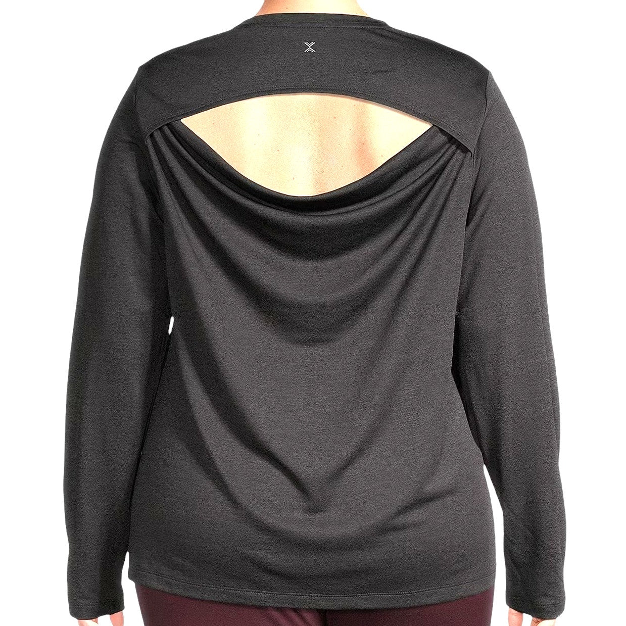 Xersion Womens Crew Neck Long Sleeve T-Shirt Plus Size, Gray, 3XL (22W)