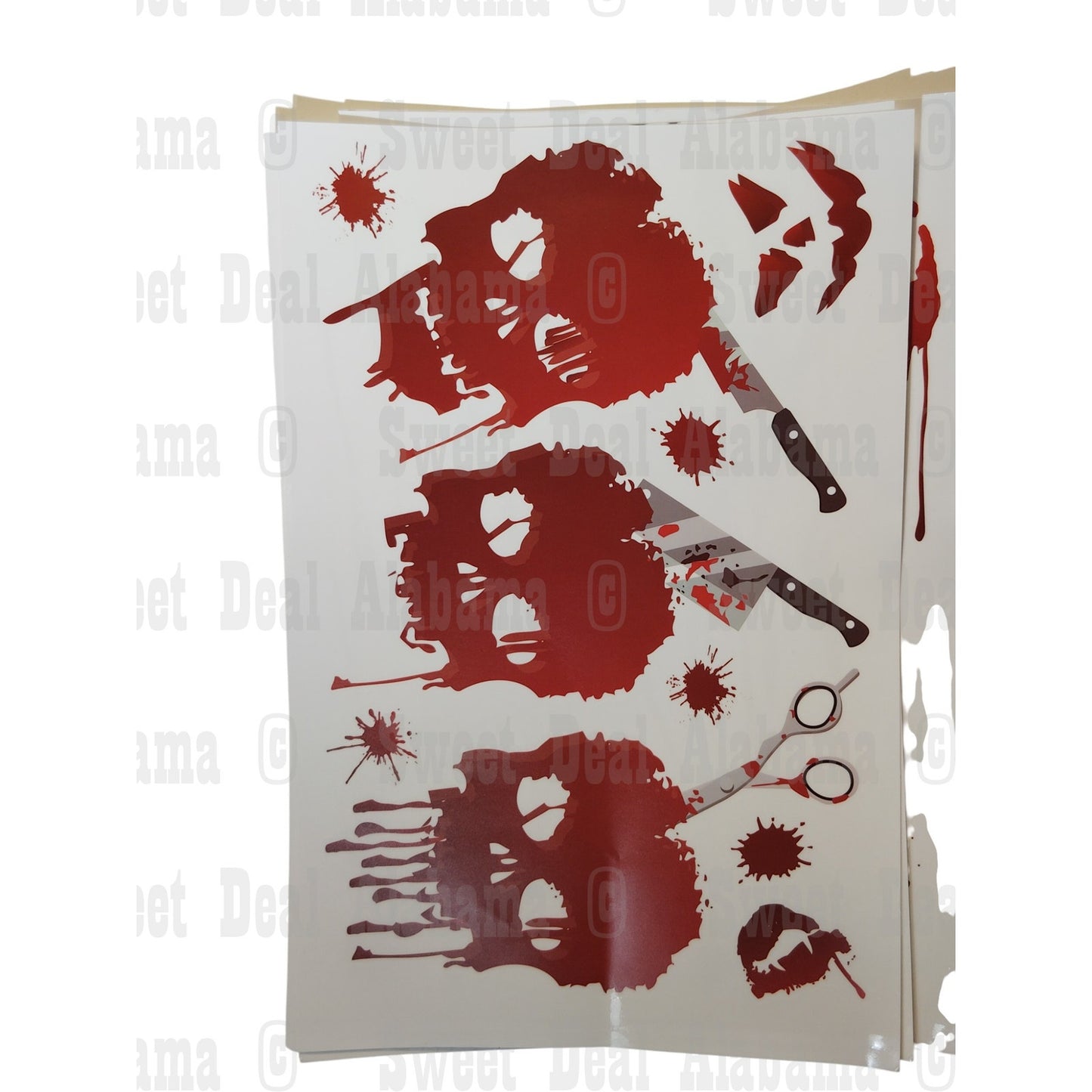 10 Pgs Bloody Handprint Footprint Clings – Halloween Window Party Decor