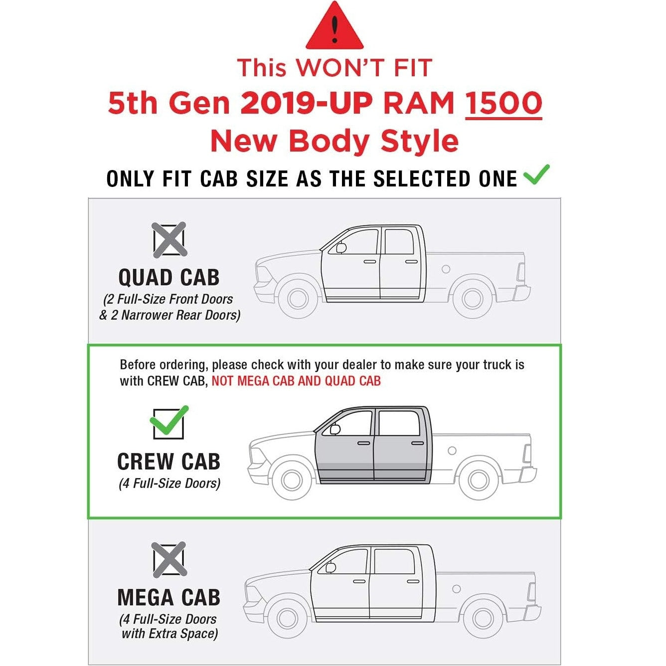 4" Nerf Bars Kit Compatible with 2009-2018 Dodge Ram 1500 +More (Details Within)