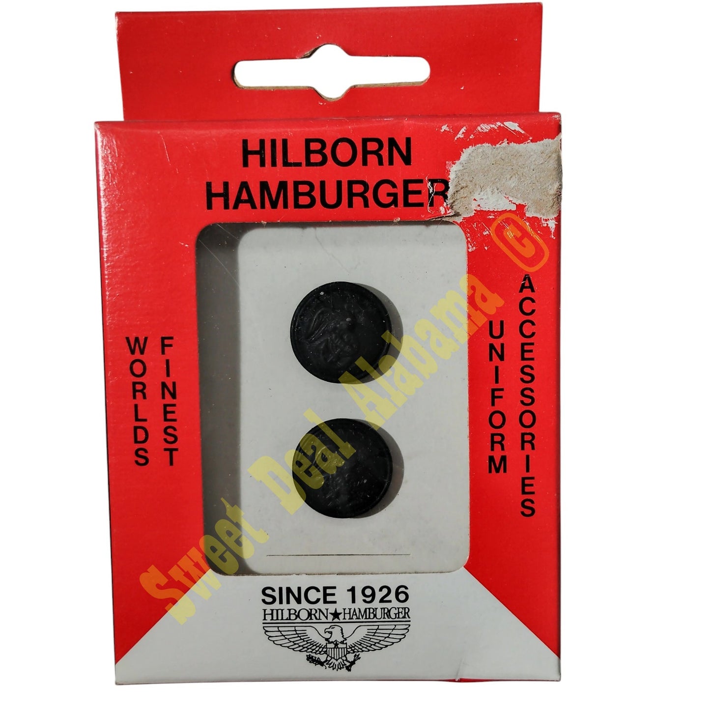 Vintage Hilborn Hamburger 2-PK USMC Cap Screw-On Buttons, 5/8"D, Matte Black