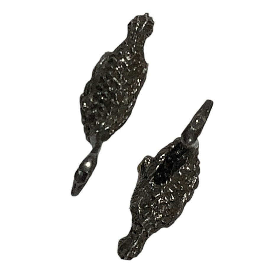 Set of 2 Vintage Ostrich Pewter Figures, Each one is Aprox. 1-3/4"W X 1-3/4"H