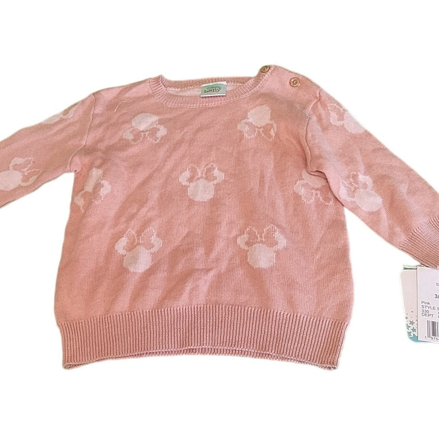 Baby Girls' Disney Minnie Mouse & Friends Pullover Sweater - Pink 3-6M
