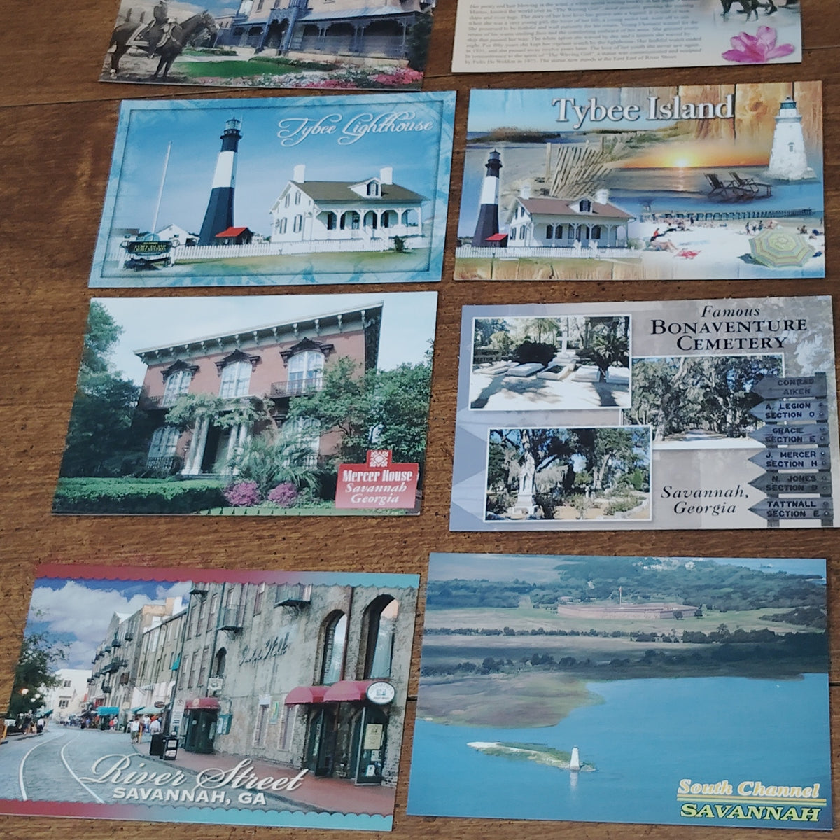 Vintage Georgia Postcards Ephemera- Savannah, Tybee Island, Bonaventure Cemetery