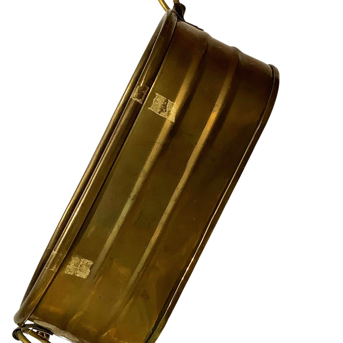 Brass Tub, 5-3/8"L x 3"W x 2"H (Excluding Rings on End) Made in India, EUC