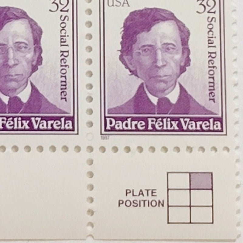 Block of 6 – 1997 USA 32¢ Padre Félix Varela MNH Scott 3166 Plate Block