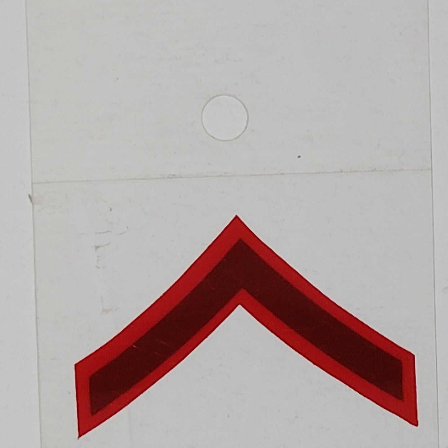 USMC Private First Class (E-2) Decal 2" x 1.25" Mylar Vinyl, Red & Green, DE2‑M