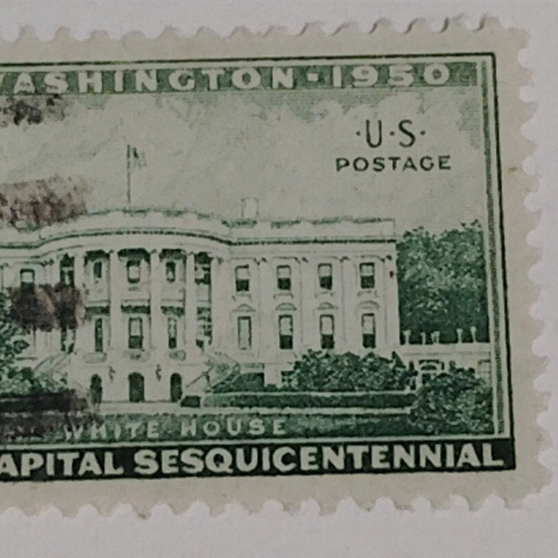 1950 3¢ National Capital Sesquicentennial – Scott 990 – White House Exec Mansion