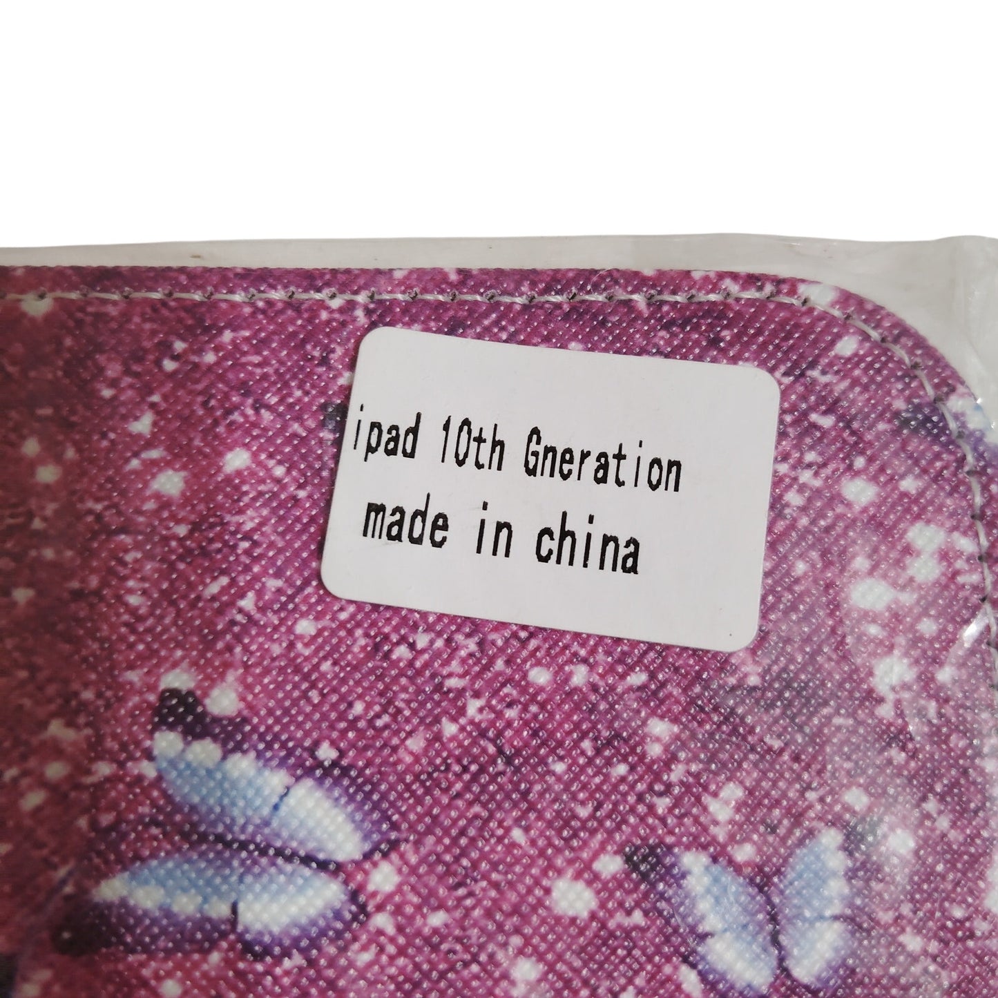 Butterfly iPad 10th Gen Case, Pink Blue & Purple w/ Pen Holder, Magnetic Closure