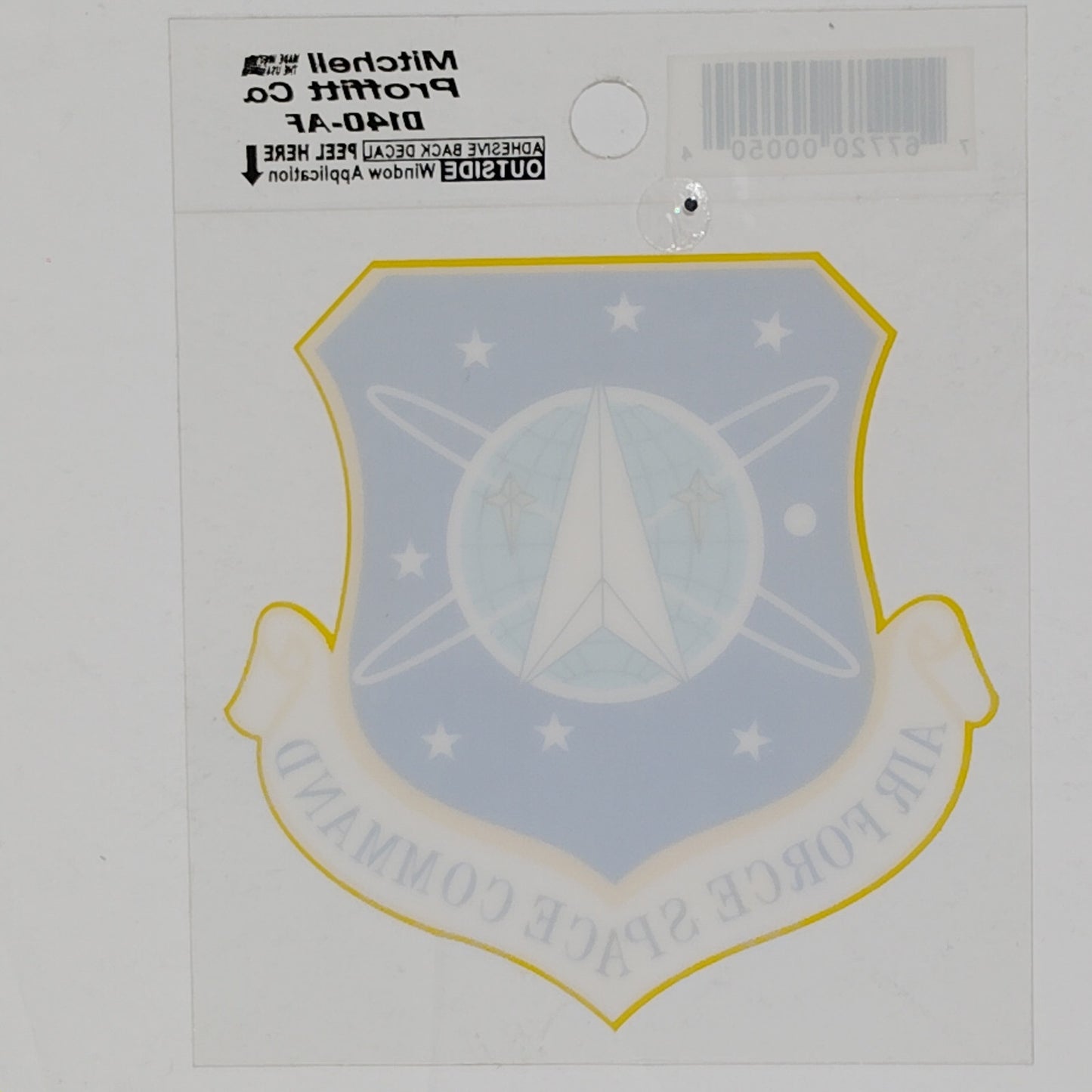 USAF Space Command Decal – 3.25" x 3.25" Mylar Vinyl – Shield Emblem – DI404AF