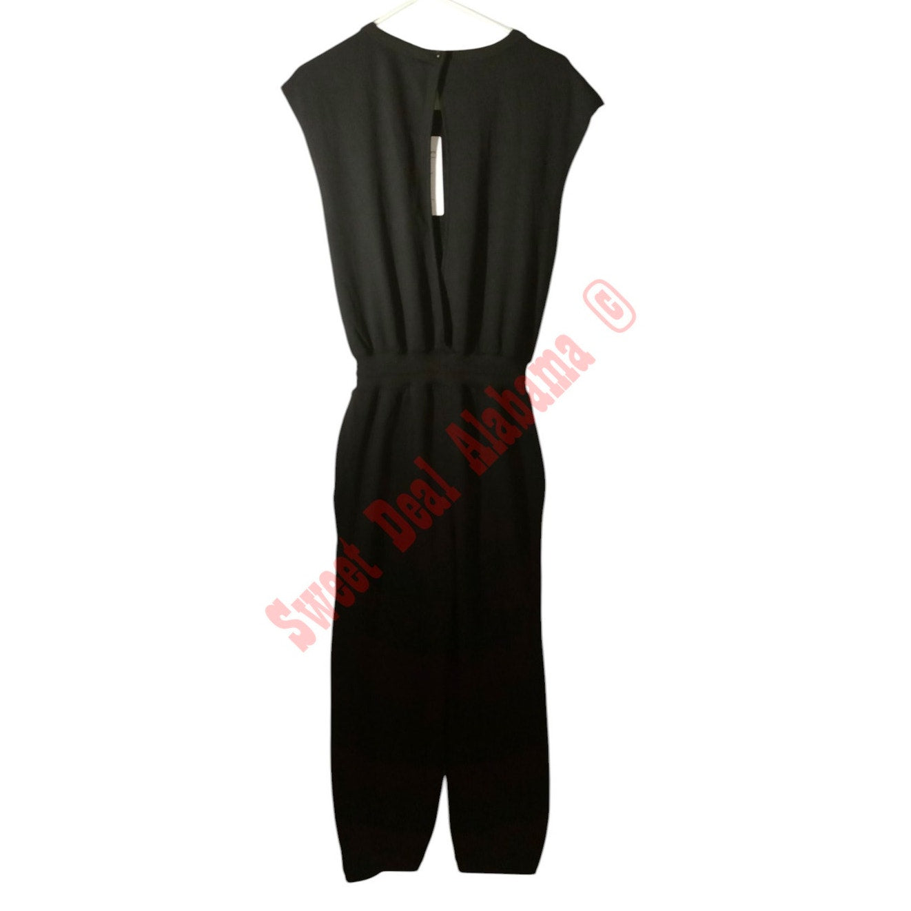 Exlura Retro Jumpsuit Romper, Jersey Material, Ribbed Waist, Synched Ankles. SM