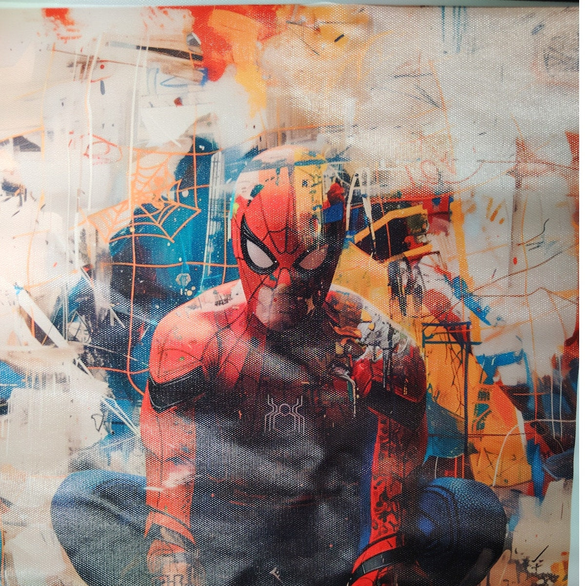 Spider-Man Abstract Graffiti Wall Art Poster – Superhero Canvas Style Print (Unframed, 12x18")