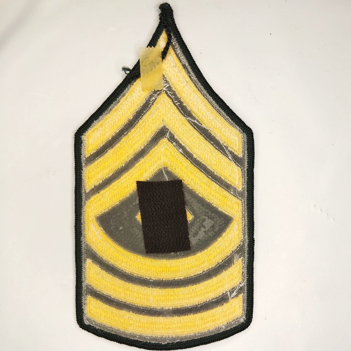 US Army First Sergeant 1SG Rank Patch Gold on Green 5‑7/8" × 3" Hook Back