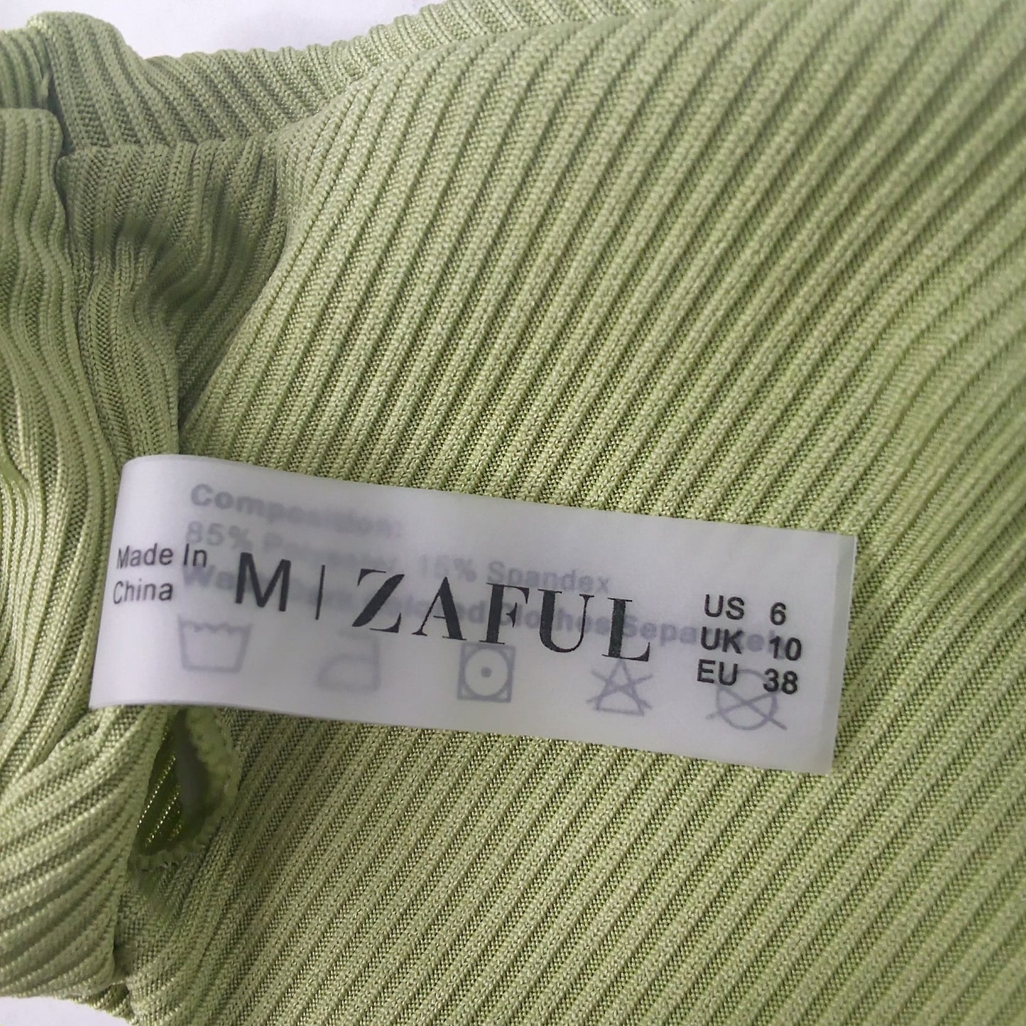 Zaful O‑Ring Bikini Top Glitter Green Spaghetti Strap Swim Top Medium (6)