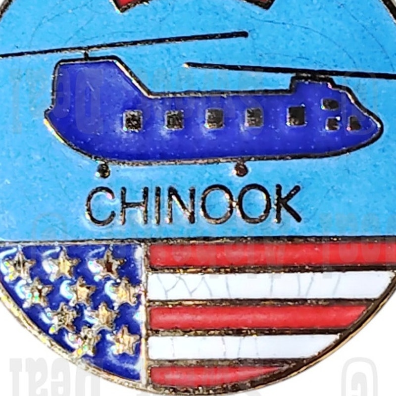Chinook CH-47 Helicopter, Collector's Hat, Lapel, Brooch Pin 1"D