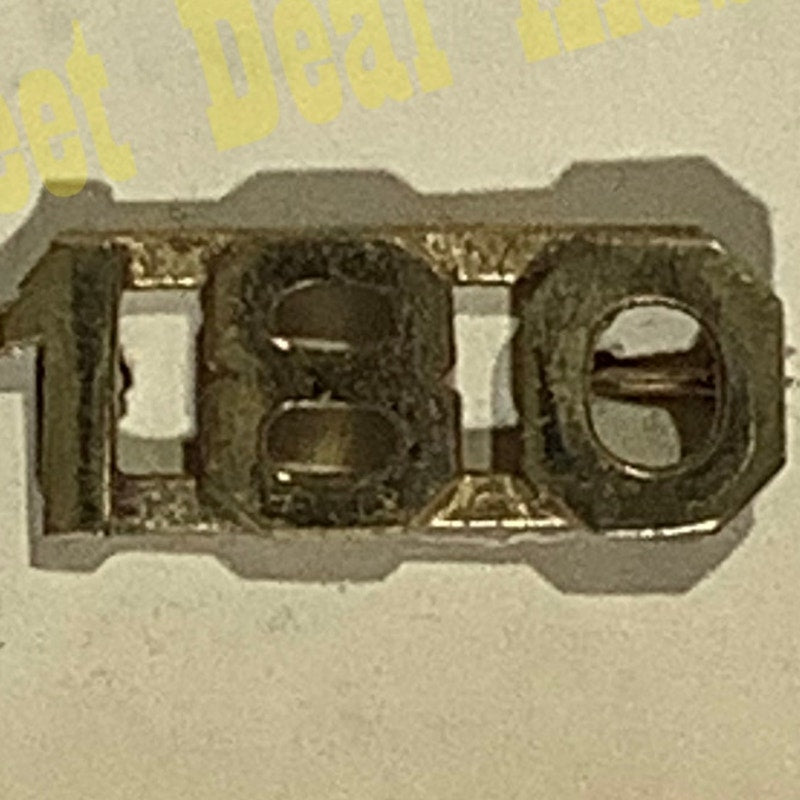 Early/Mid 1900s Brass C-Clasp Number "180" Collar Device 3/8"H Hat / Lapel Pin