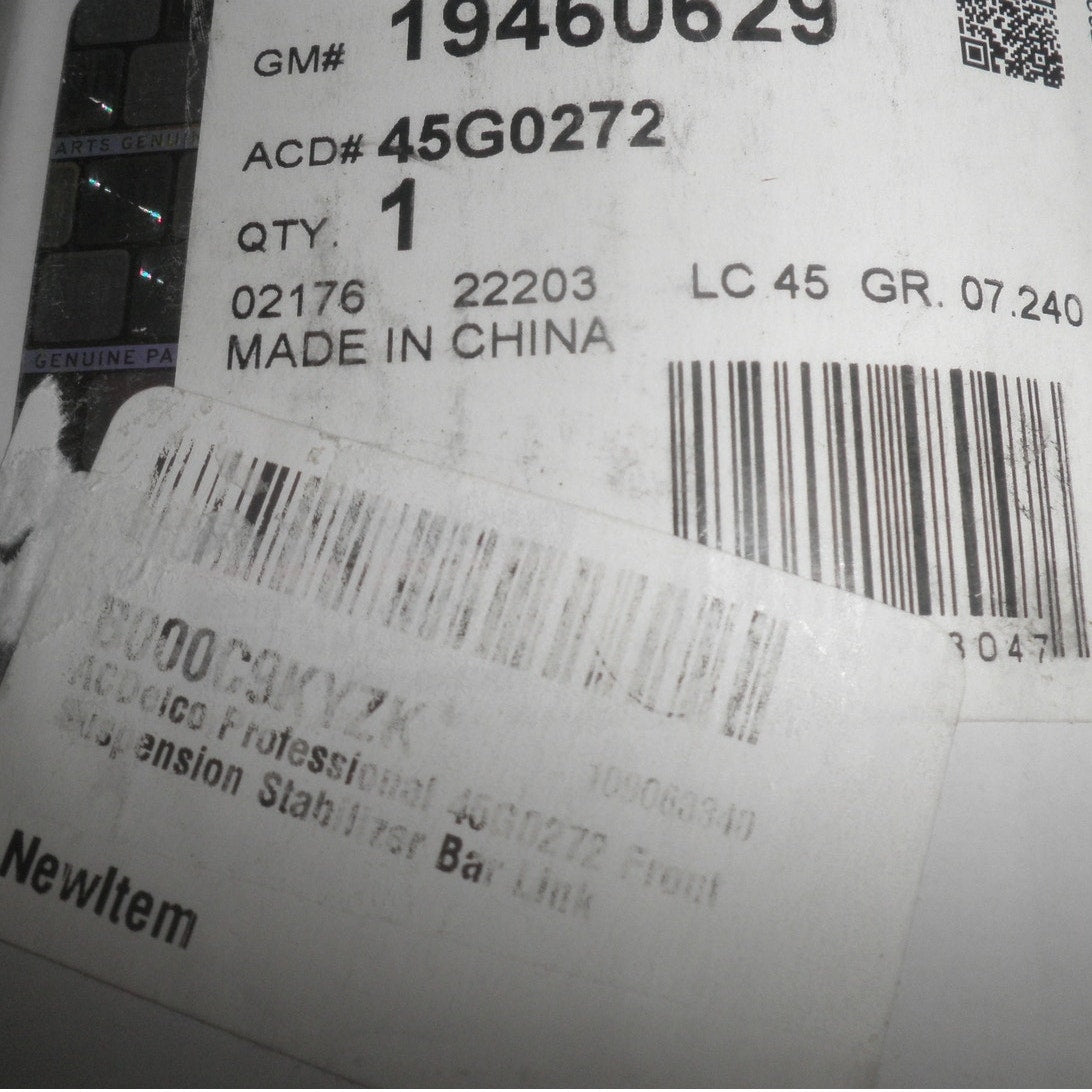 ACDelco Gold 45G0272 19460629 Front Suspension Stabilizer Bar Link fits Most GM