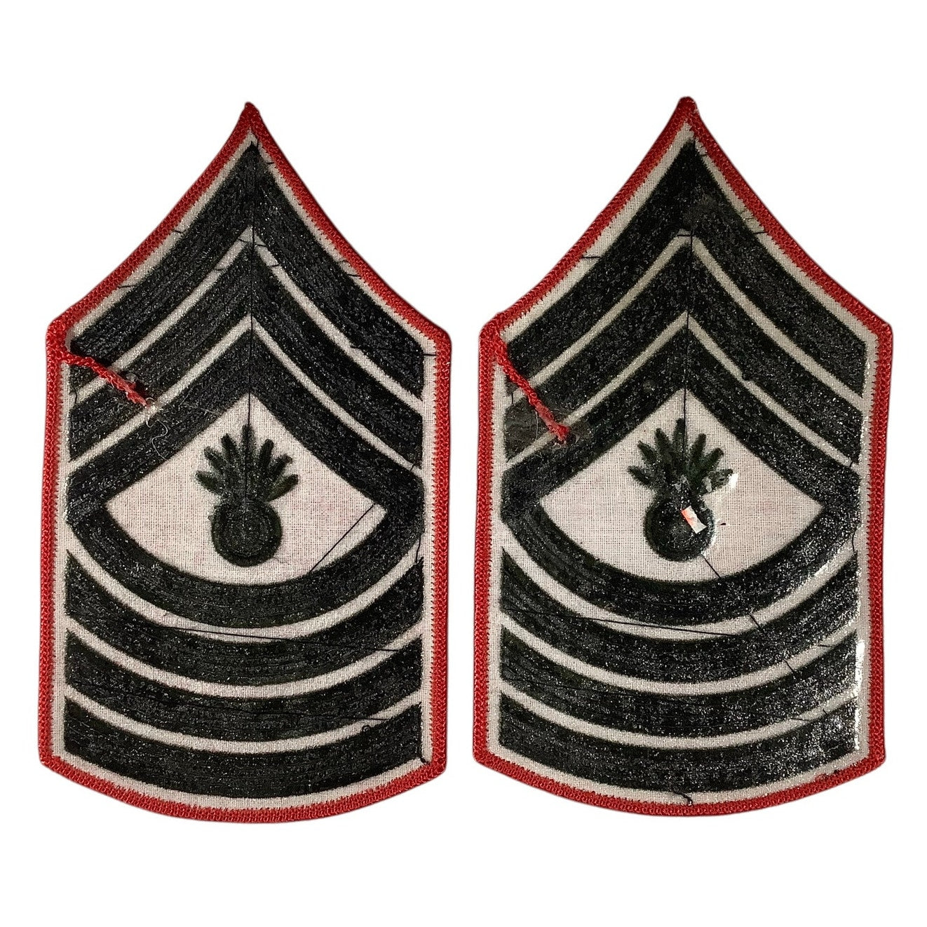 1 Set US Marine Corps Master Gunnery Sergeant, Green/Red, 6-1/4"H x 3-1/2"W