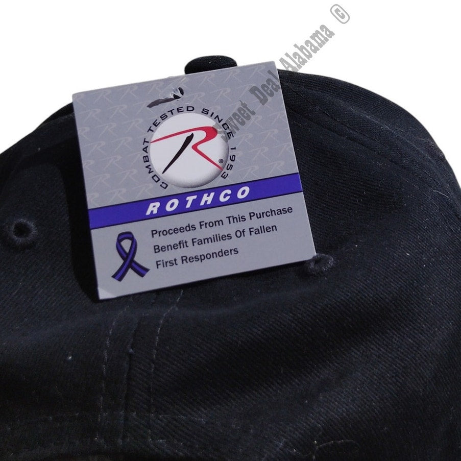 Rothco Thin Blue Line Low Profile Cap, Baseball Cap,. Hat, Black, One Size