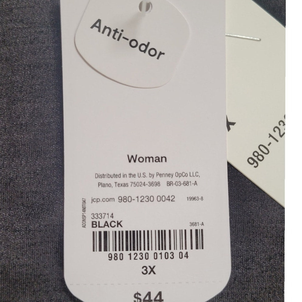 Xersion Womens Crew Neck Long Sleeve T-Shirt Plus Size, Gray, 3XL (22W)